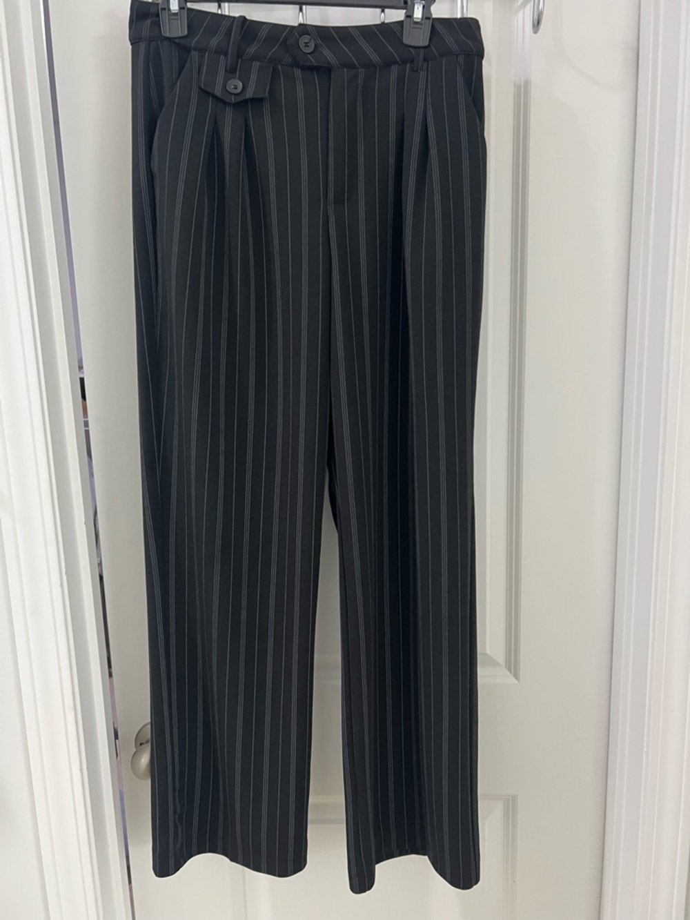 Black Pinstripe Dress Pants